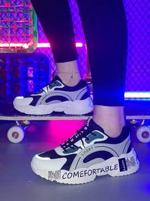 女時尚舒適保暖耐磨休閒厚底運動鞋戶外百搭簡約運動鞋 - 彩色 - 查看 2