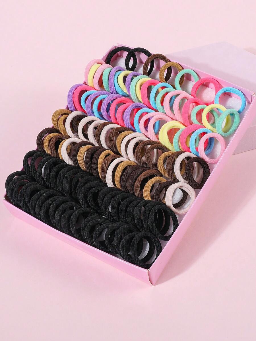 150入組女童素色日常生活用髮帶 - 彩色 - 查看 1