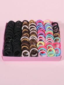 150入組女童素色日常生活用髮帶 - 彩色 - 查看 4