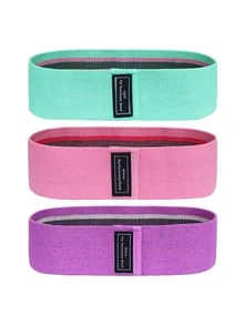 3入組/套織物阻力帶適用於瑜伽,時髦訓練和蹲練習 - 彩色 - 查看 2