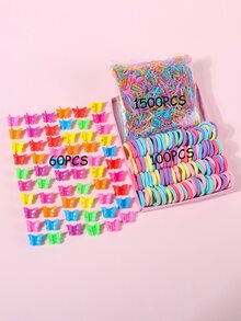 1660pcs Toddler Girls Butterfly Design Hair Accessory Set - Multicolor - View 3