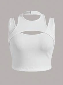 SHEIN EZwear Plus Cut Out Front Tank Top | SHEIN USA