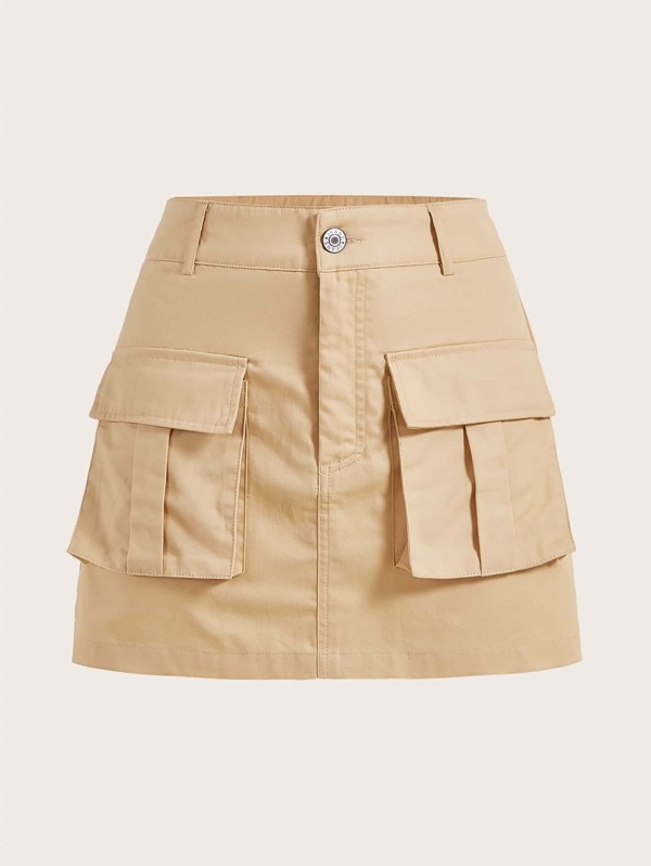 SHEIN EZwear Flap Pocket Cargo Skirt SHEIN USA