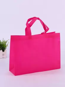 Foldable Shopping Bag Durable Tote Pouch Storage Handbag - Hot Pink - View 1