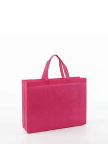 Foldable Shopping Bag Durable Tote Pouch Storage Handbag - Hot Pink - View 2