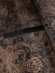 Manfinity AFTRDRK Hombres Blazer con estampado de paisley con botón - Café integral - Ver 5