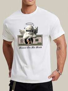 Manfinity LEGND Men Letter & Figure Graphic Tee - White - View 1