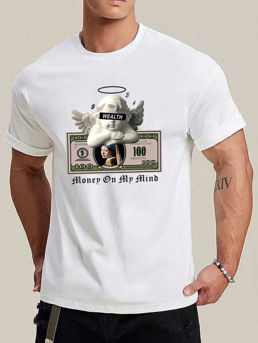 Manfinity LEGND Men Letter & Figure Graphic Tee - White - View 1