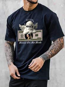 Manfinity EMRG Áo thun & Áo lót Nam Con số Lá thư Giải trí - Màu xanh hải quân - Xem 1