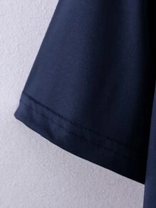 Manfinity EMRG Áo thun & Áo lót Nam Con số Lá thư Giải trí - Màu xanh hải quân - Xem 4