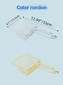 1pc Stainless Steel Random Color Cat Litter Shovel For Cat For Cleaning - Multicolor - View 3