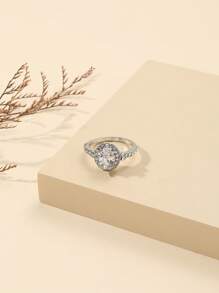 方晶鋯石裝飾戒指 - 彩色 - 查看 2