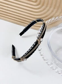 1pc/2pcs Women's Delicate Fashion Pearl Luxury Headband Head Accessories - Multicolor - View 3