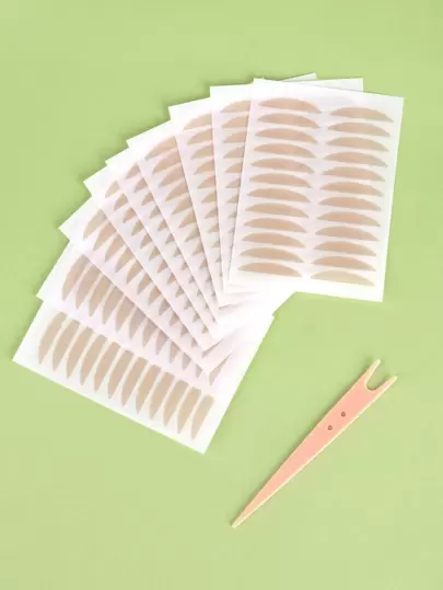 9片双眼皮贴+1个涂抹器，即刻提拉眼部，放大双眼，一次性眼部塑形工具，男女通用，化妆，价格实惠，房间装饰，梳妆台，旅行，卧室，化妆配件，价格实惠，圣诞礼物，化妆品，化妆工具，便宜好物，礼物，女士礼物，圣诞礼物