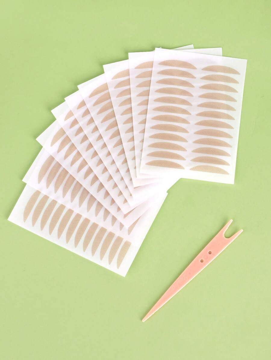 9pcs Double Eyelid Tapes & 1pc Applicator, Instant Eye Lifting, Enlarging Eyes, One-Time Eye Shaping Tool Eyelid Tape, Unisex,Makeup,Cheap,Room Decor,Vanity,Travel,Bedroom,Makeup Accessories,Cheap,Stocking Stuffers,Makeup,Makeup Tools,Cheap Stuff,Gifts,Gifts For Women,Christmas Gifts - Khaki - View 1