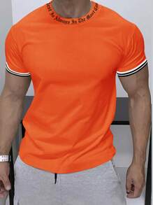 Manfinity Homme Áo thun & Áo lót Nam Slogan Giải trí - trái cam - Xem 1