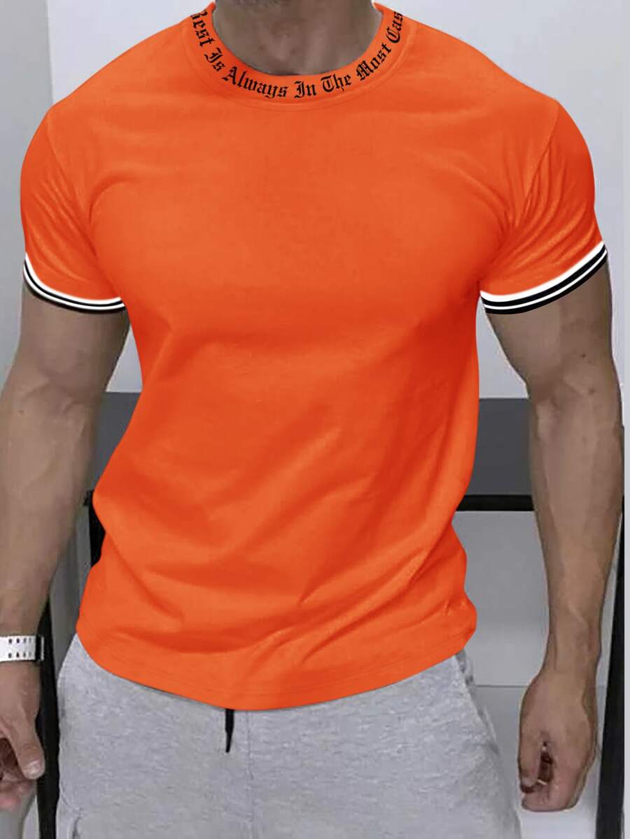 Manfinity Homme Áo thun & Áo lót Nam Slogan Giải trí - trái cam - Xem 1