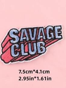 2pcs/set Polyester Iron-on Patch, Fashionable Letter Embroidered Sewing Patch For Home - Multicolor - View 2