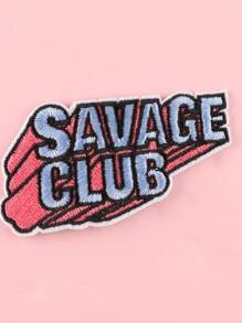 2pcs/set Polyester Iron-on Patch, Fashionable Letter Embroidered Sewing Patch For Home - Multicolor - View 5