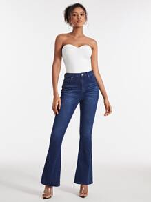 SHEIN BASICS Solid Ribbed Knit Tube Bodysuit - White - View 4