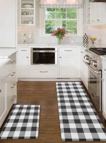 1入組格紋圖案廚房地墊 - 彩色 - 查看 4