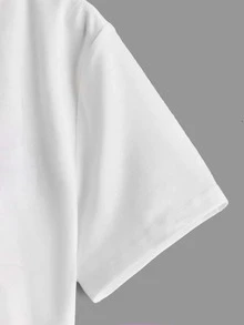 RueChic Girls Solid Round Neck Tee - trắng - Xem 3