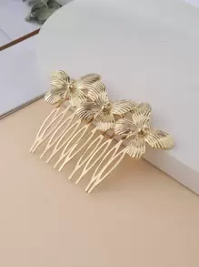 Peine con diseño de mariposa - Dorado - Ver 1
