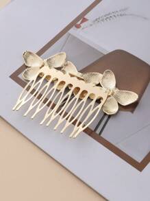 Peine con diseño de mariposa - Dorado - Ver 2