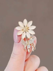 Tiệc Kẹp Tóc Đính Kim Cương Giả & Hoa Trang Trí - Vàng - Xem 5