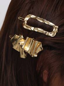 2入組女士幾何裝飾時尚髮夾用於裝飾