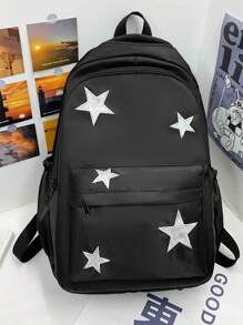 女士星紋背包,學生背包套裝,大容量,適用於小學、中學和高中女生以及大學生