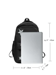 女士星紋背包,學生背包套裝,大容量,適用於小學、中學和高中女生以及大學生