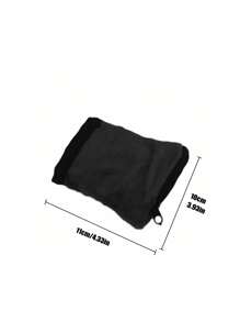 Solid Colour Coin Purse Zipper Around - Black - View 4