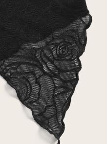 SHEIN ICON Spring  Twist Front Split Hem Tube Black Top - Black - View 4