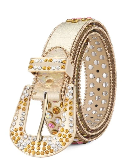 水鑽裝飾搭扣腰帶