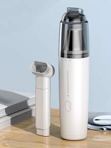 1pc White Cordless Car Vacuum Cleaner, Suitable For Car & Home Use, PC Cleaning, Mini Portable Handheld Car Vacuum Cleaner - White - View 2