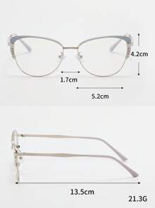 貓眼框架眼鏡 - 藍白色 - 查看 5