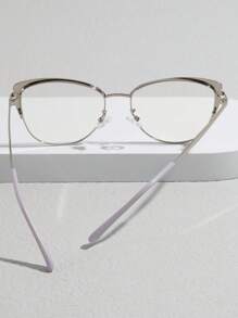 貓眼框架眼鏡 - 藍白色 - 查看 6