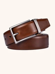1pc Men's Reversible Dual-Sided Rotary Buckle Belt - Khaki - View 2