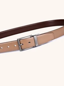 1pc Men's Reversible Dual-Sided Rotary Buckle Belt - Khaki - View 4