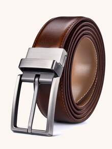 1pc Men's Reversible Dual-Sided Rotary Buckle Belt - Khaki - View 7