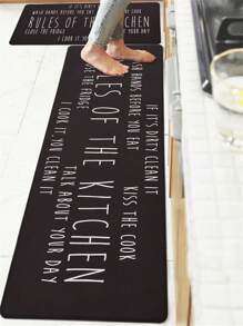 1 Pieza Tapete De Cocina Con Antideslizante, Absorción, A Prueba De Aceite, Resistente A La Suciedad, Adecuado Para La Entrada Del Hogar - Multicolor - Ver 1