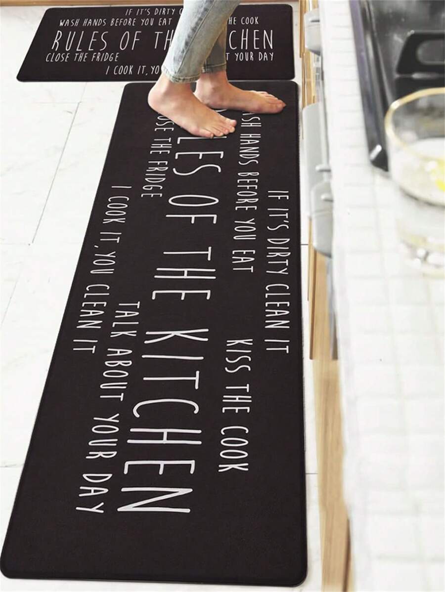1 Pieza Tapete De Cocina Con Antideslizante, Absorción, A Prueba De Aceite, Resistente A La Suciedad, Adecuado Para La Entrada Del Hogar - Multicolor - Ver 1