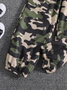SHEIN 青少年女孩高低下擺上衣和吊帶上衣和迷彩印花長褲 - 彩色 - 查看 4
