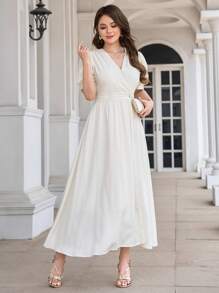 DAZY Đầm Trọn gói màu trơn Thanh lịch - Màu be - Xem 1