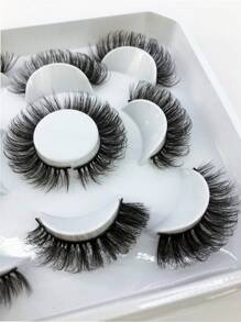HBZGTLAD New 5pairs 8-25mm Natural 3D False Eyelashes Fake Lashes Makeup Kit Mink Lashes Extension Mink Eyelashes Thick Curly False Eyelashes Strip Lashes, Lashes, Eyelashes, Fake Lashes - 黑色 - 查看 7