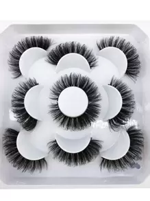 HBZGTLAD New 5pairs 8-25mm Natural 3D False Eyelashes Fake Lashes Makeup Kit Mink Lashes Extension Mink Eyelashes Thick Curly False Eyelashes Strip Lashes, Lashes, Eyelashes, Fake Lashes - 黑色 - 查看 8