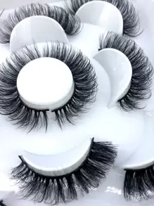 HBZGTLAD New 5pairs 8-25mm Natural 3D False Eyelashes Fake Lashes Makeup Kit Mink Lashes Extension Mink Eyelashes Thick Curly False Eyelashes Strip Lashes, Lashes, Eyelashes, Fake Lashes - 黑色 - 查看 9