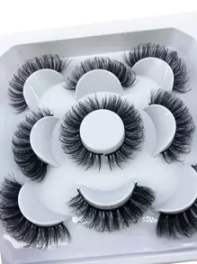 HBZGTLAD New 5pairs 8-25mm Natural 3D False Eyelashes Fake Lashes Makeup Kit Mink Lashes Extension Mink Eyelashes Thick Curly False Eyelashes Strip Lashes, Lashes, Eyelashes, Fake Lashes - 黑色 - 查看 10