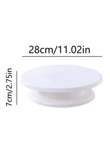 1pc Plastic Cake Stand, Minimalist White Cake Stand For Kitchen Baking - White - View 3